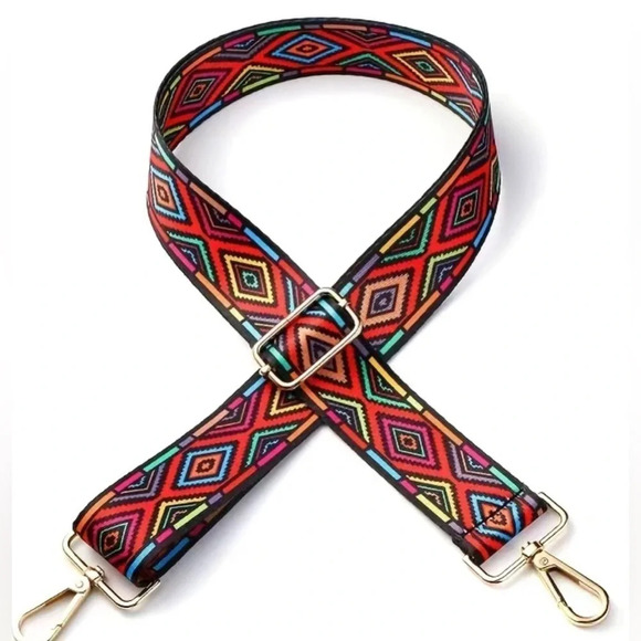 Bohemian guitar or replacement purse strap - multicolored. New in package NWT - Picture 1 of 3